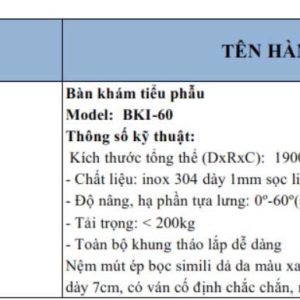 Bàn khám tiểu phẫu